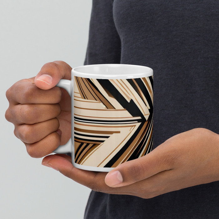 White Glossy Mug, Echoed Precision