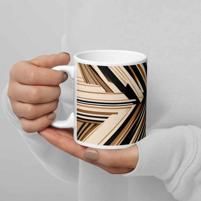 White Glossy Mug, Echoed Precision