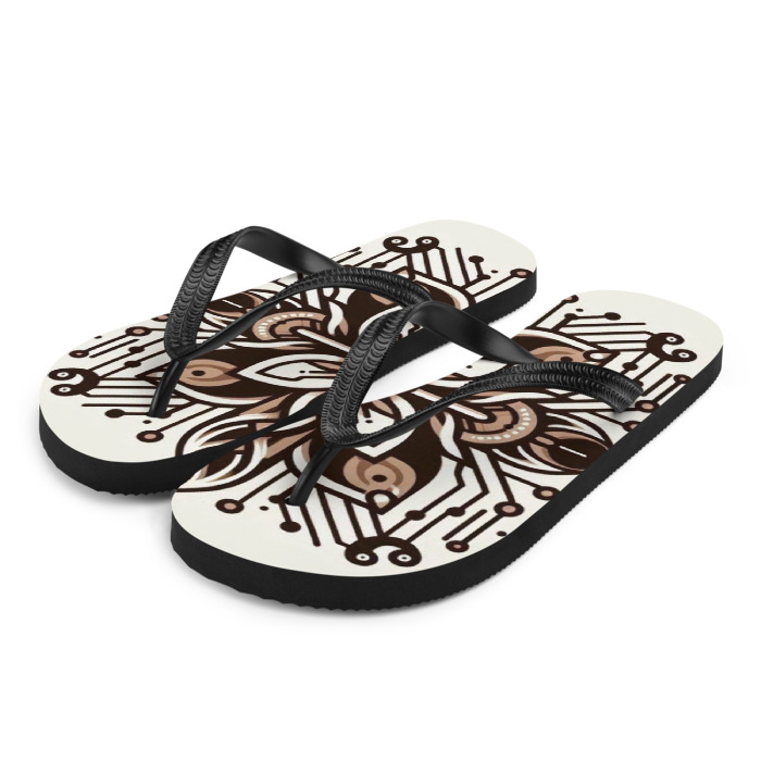 Sublimation Flip Flops, Cyber Petal Harmony