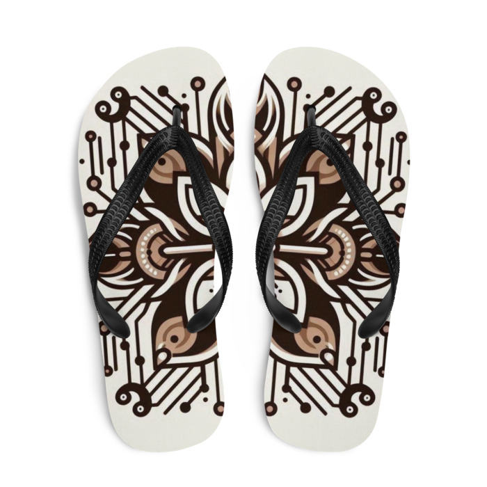 Sublimation Flip Flops, Cyber Petal Harmony