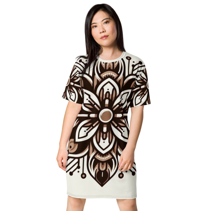 T-Shirt Dress, Cyber Petal Harmony