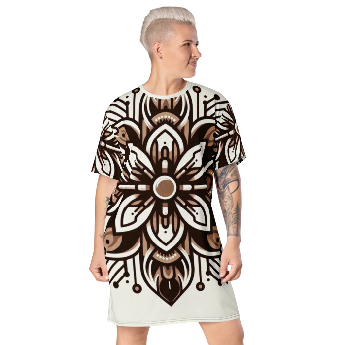 T-Shirt Dress, Cyber Petal Harmony