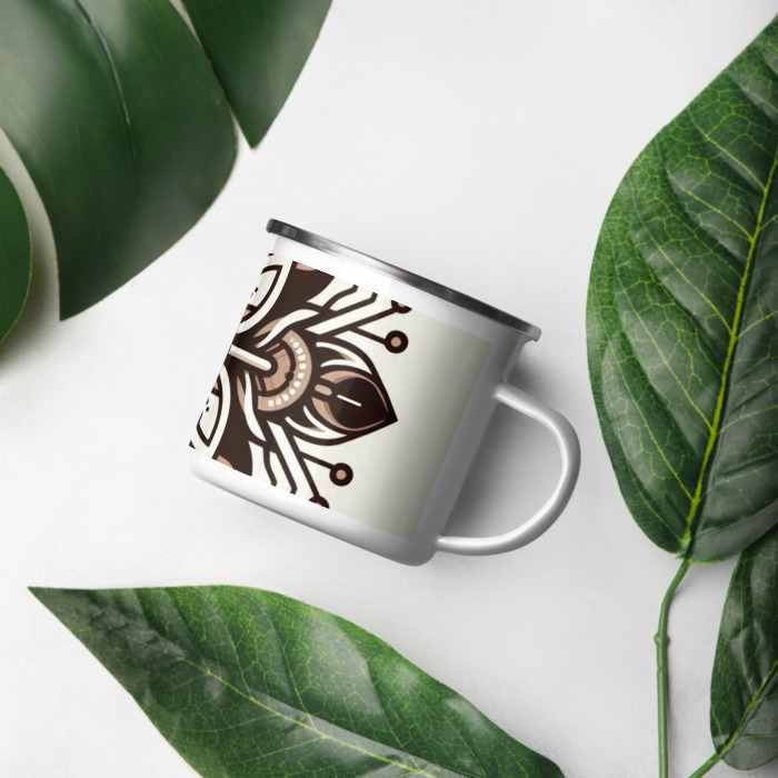 Enamel Mug, Cyber Petal Harmony