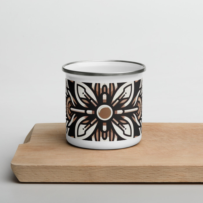 Enamel Mug, Cyber Petal Harmony