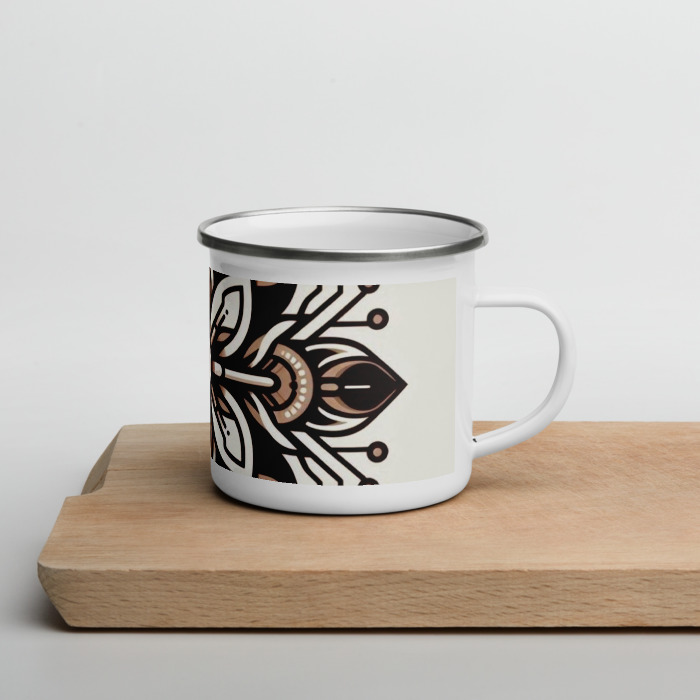 Enamel Mug, Cyber Petal Harmony