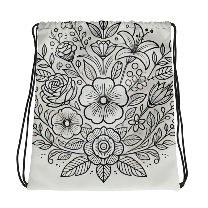 Drawstring Bag, Blossom Symphony