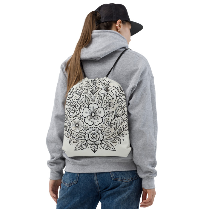 Drawstring Bag, Blossom Symphony