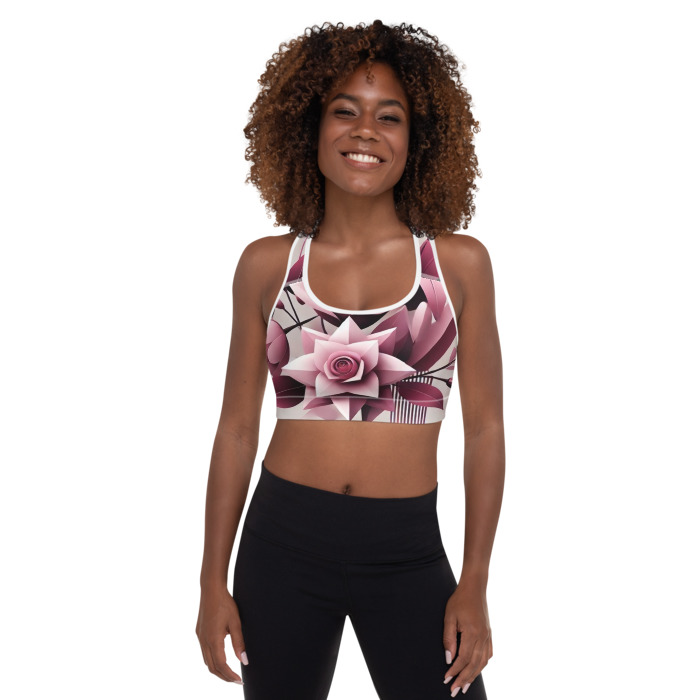 Padded Sports Bra, Pink Prism