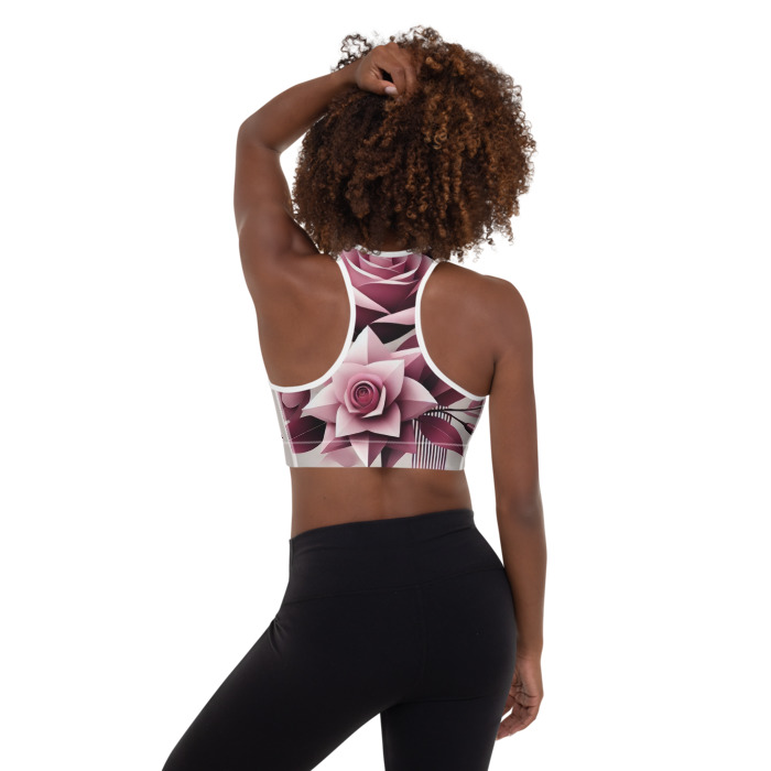 Padded Sports Bra, Pink Prism