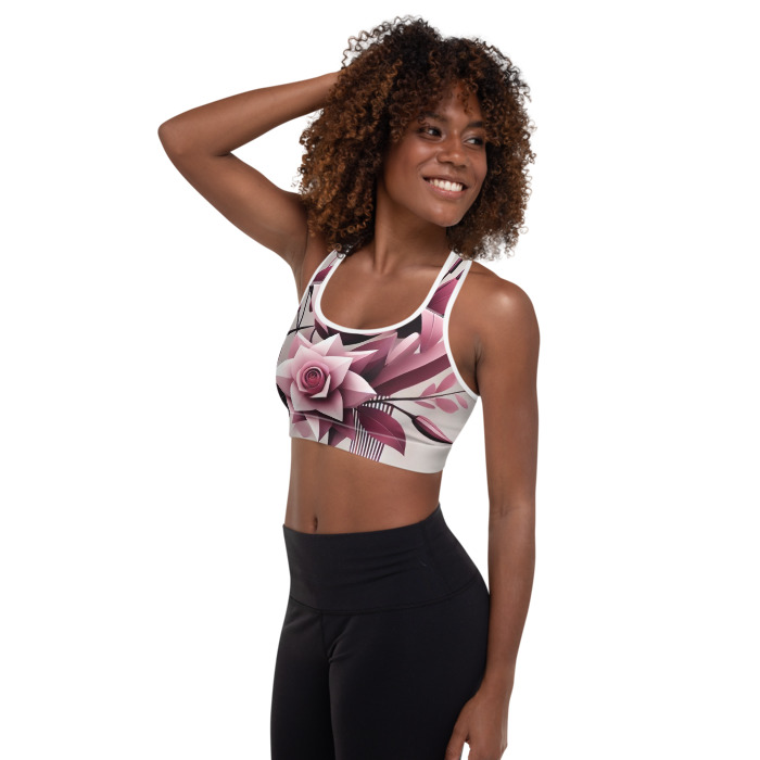 Padded Sports Bra, Pink Prism