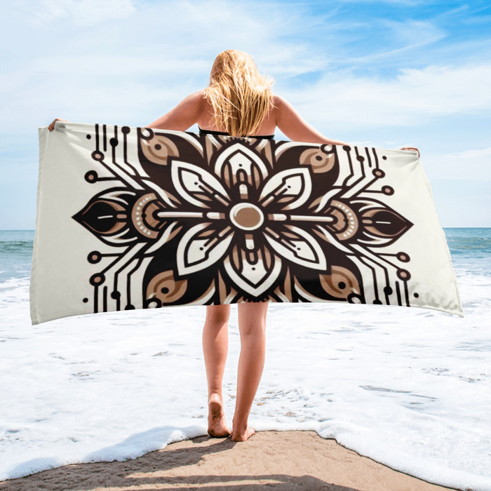 Sublimated Towel, Cyber Petal Harmony