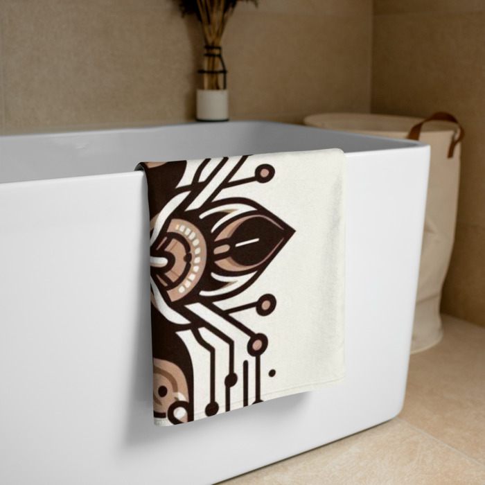 Sublimated Towel, Cyber Petal Harmony