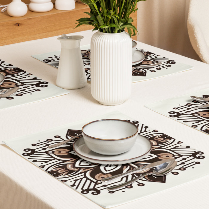 Placemat Set (4), Cyber Petal Harmony