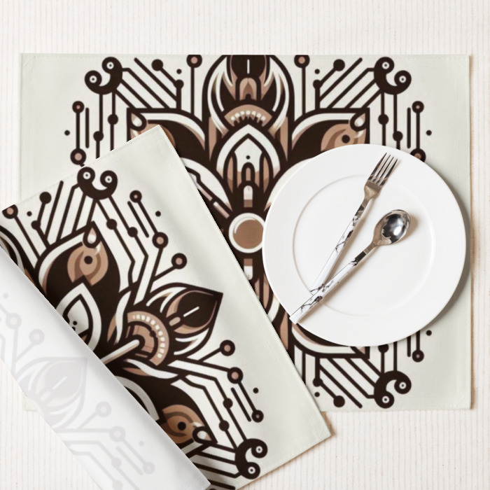 Placemat Set (4), Cyber Petal Harmony