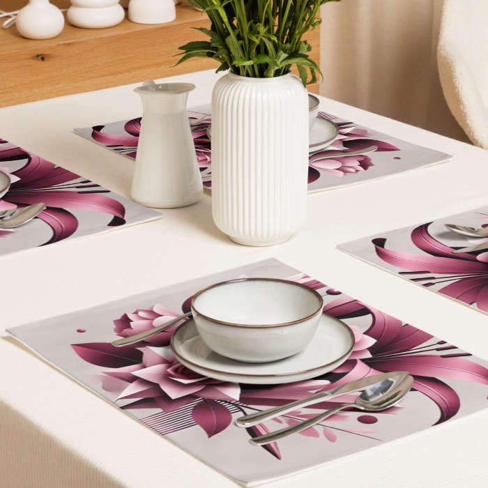 Placemat Set (4), Pink Prism