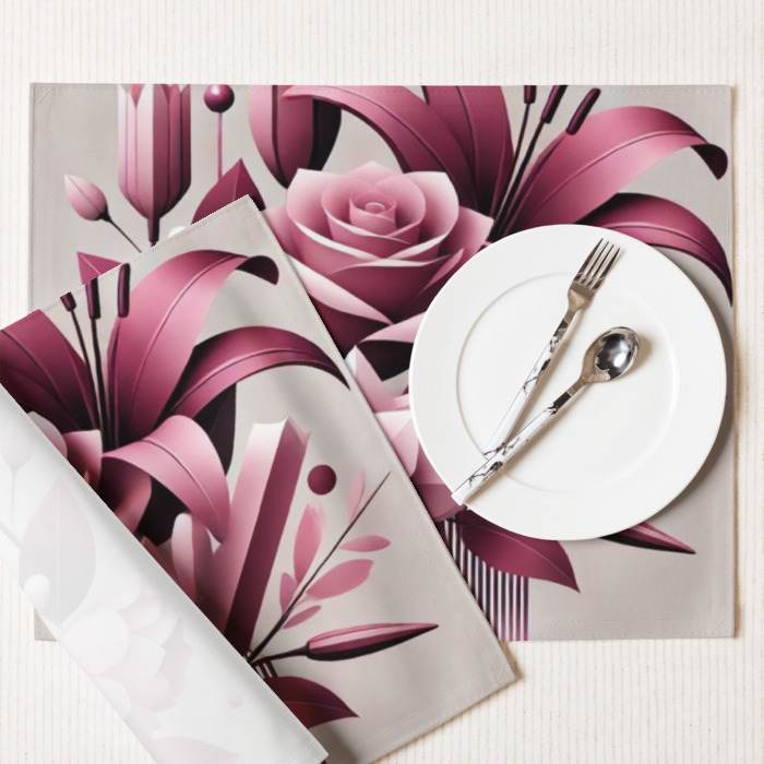 Placemat Set (4), Pink Prism