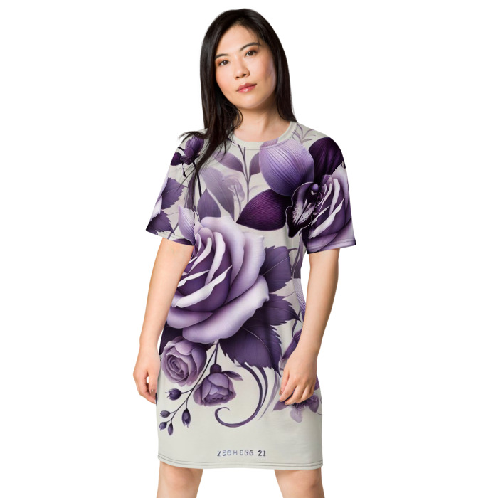 T-Shirt Dress, Violet Elegance