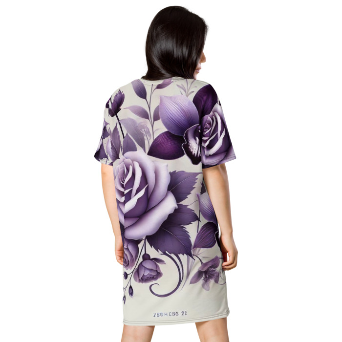 T-Shirt Dress, Violet Elegance