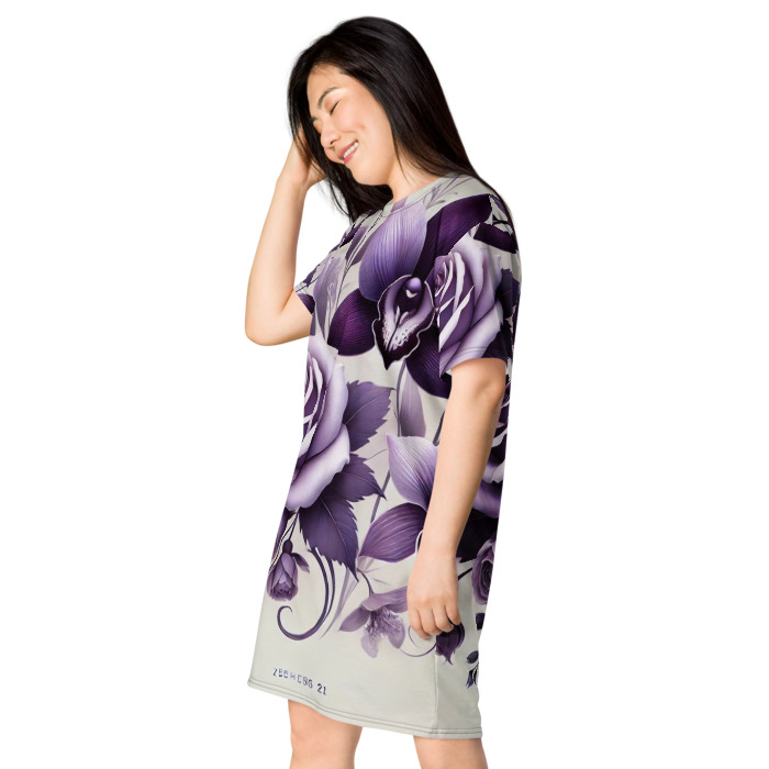 T-Shirt Dress, Violet Elegance