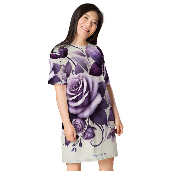 T-Shirt Dress, Violet Elegance