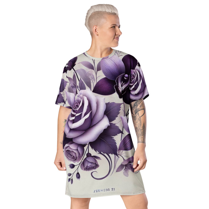 T-Shirt Dress, Violet Elegance