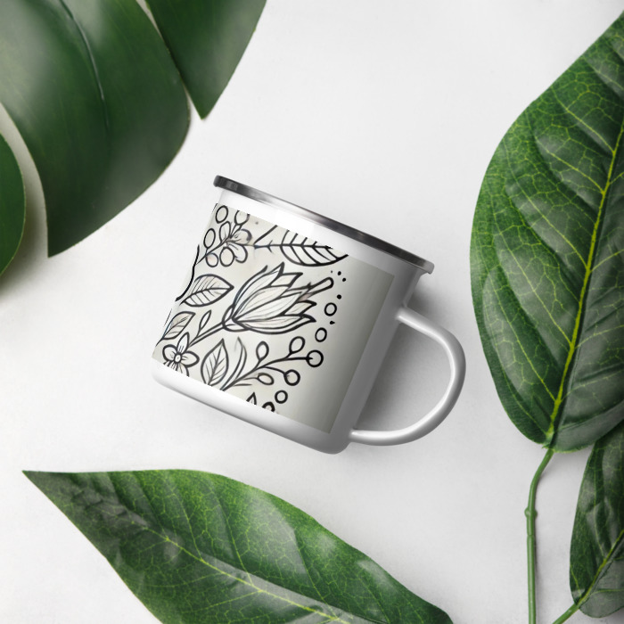 Enamel Mug, Blossom Symphony