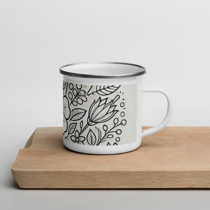 Enamel Mug, Blossom Symphony