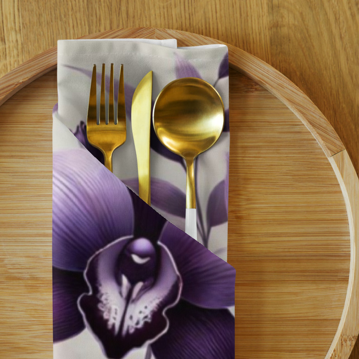 Cloth Napkin Set (4), Violet Elegance