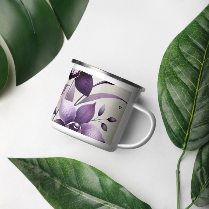 Enamel Mug, Violet Elegance