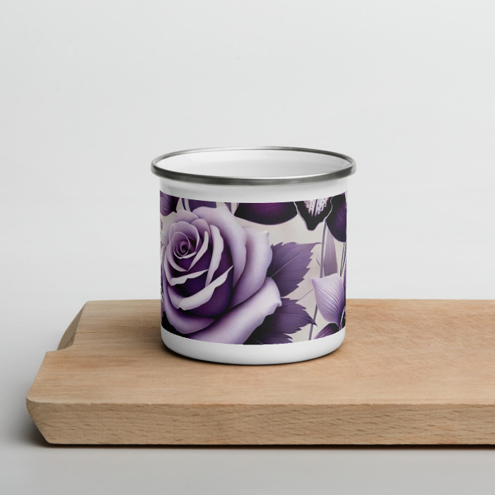 Enamel Mug, Violet Elegance