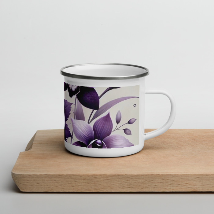 Enamel Mug, Violet Elegance