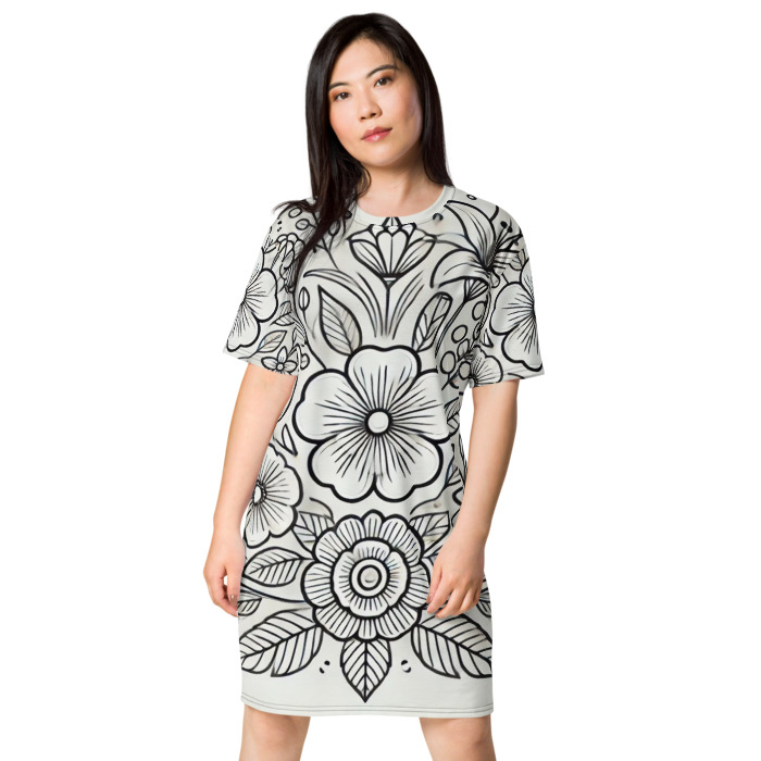 T-Shirt Dress, Blossom Symphony