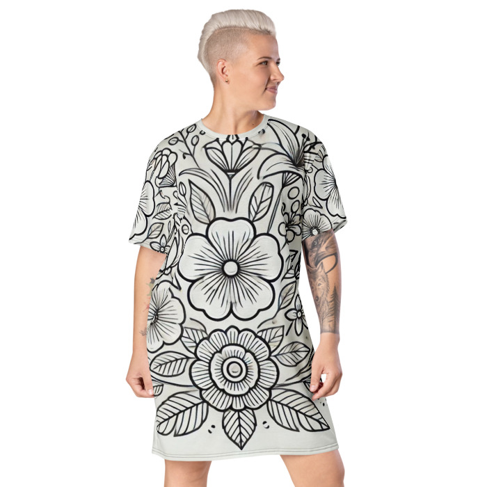 T-Shirt Dress, Blossom Symphony