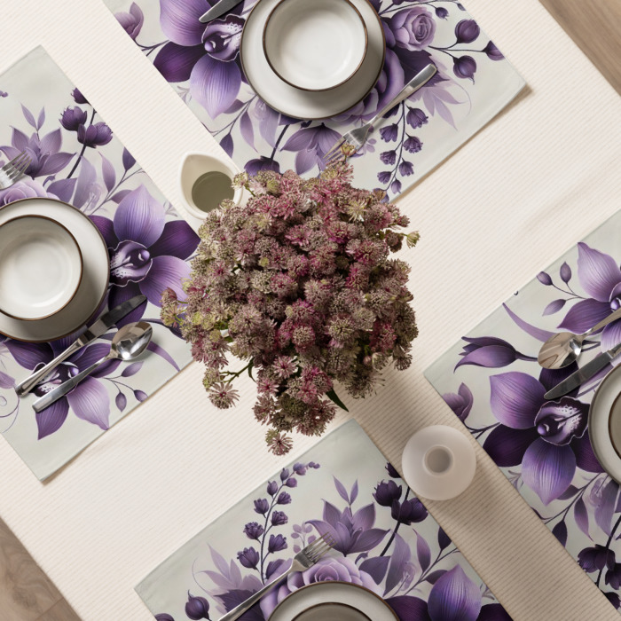 Placemat Set (4), Violet Elegance