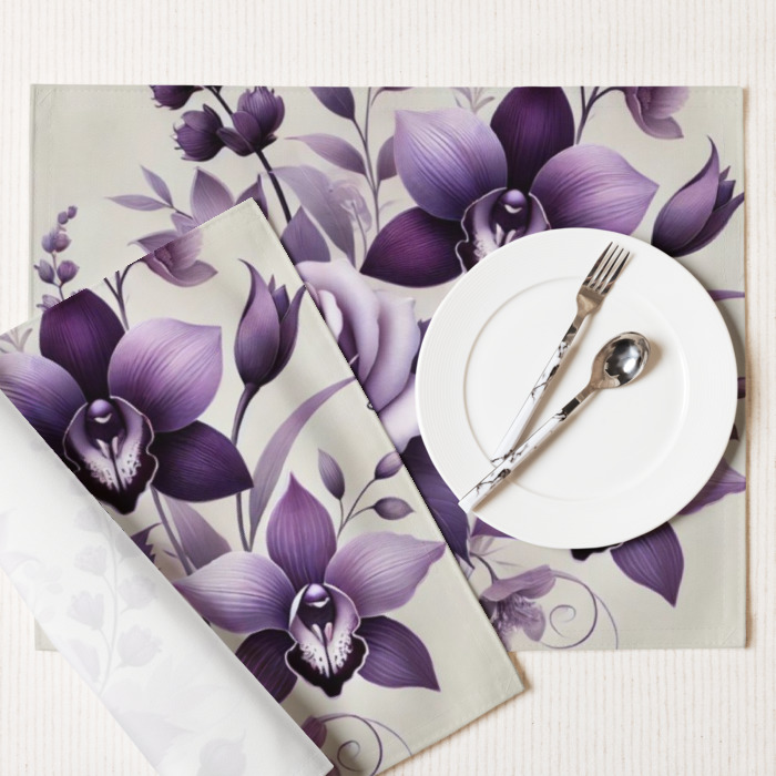 Placemat Set (4), Violet Elegance