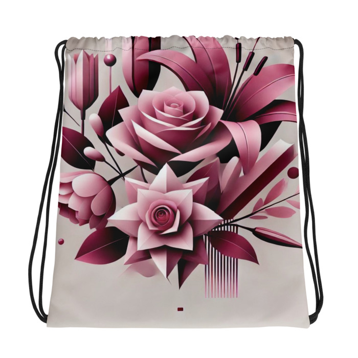 Drawstring Bag, Pink Prism