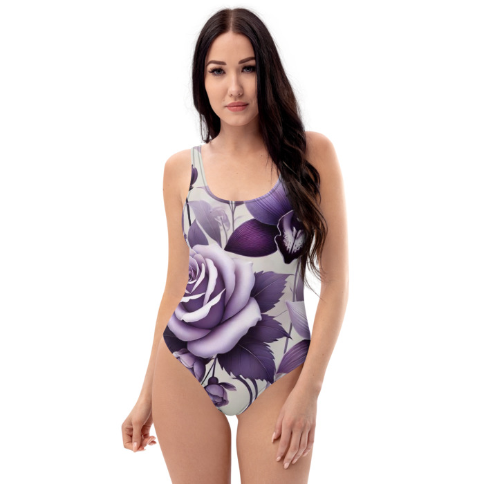 One-Piece Swimsuit, Violet Elegance