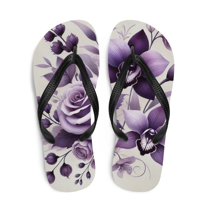 Sublimation Flip Flops, Violet Elegance