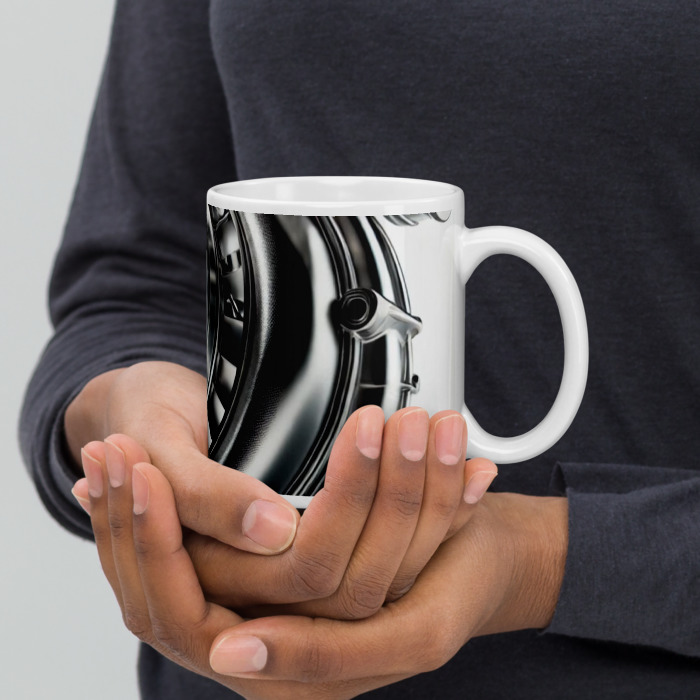 White Glossy Mug, Turbo Vision