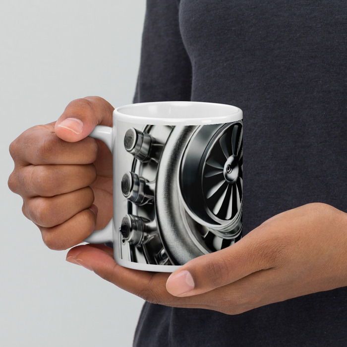 White Glossy Mug, Turbo Vision