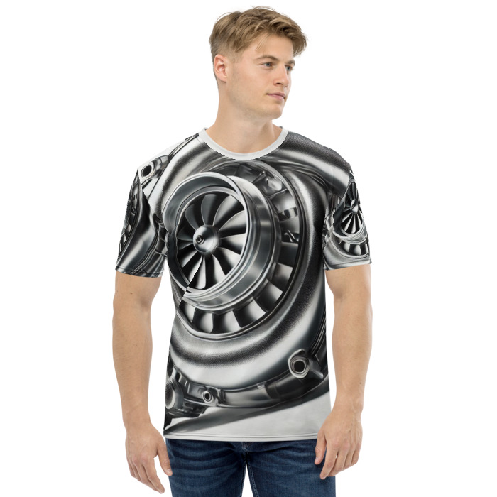 Men's Crew Neck T-Shirt, Turbo Vision