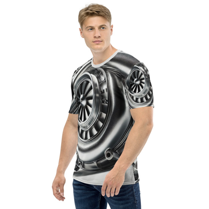 Men's Crew Neck T-Shirt, Turbo Vision