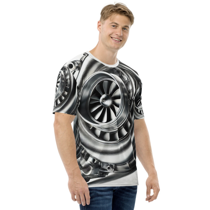 Men's Crew Neck T-Shirt, Turbo Vision