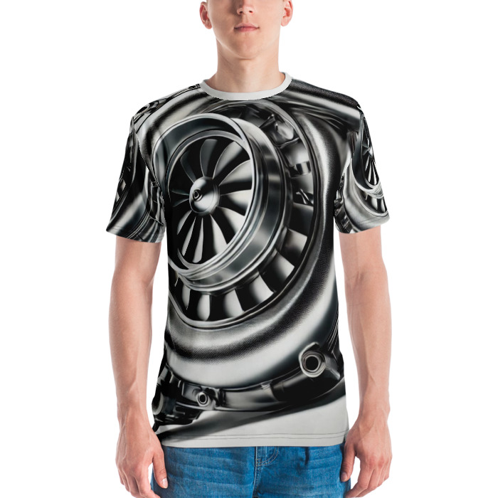 Men's Crew Neck T-Shirt, Turbo Vision