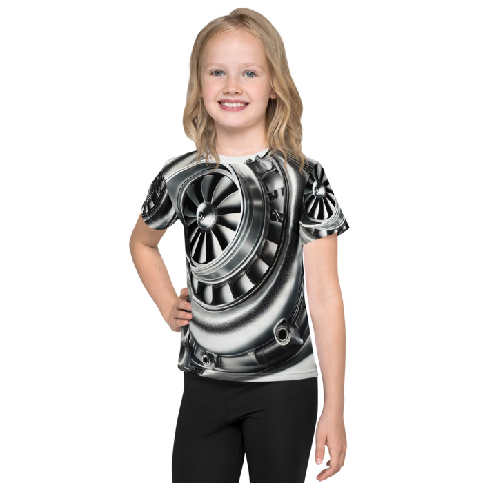 Kids Crew Neck T-Shirt, Turbo Vision