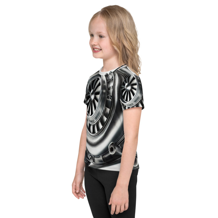 Kids Crew Neck T-Shirt, Turbo Vision