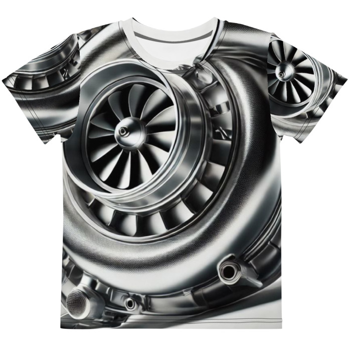 Kids Crew Neck T-Shirt, Turbo Vision